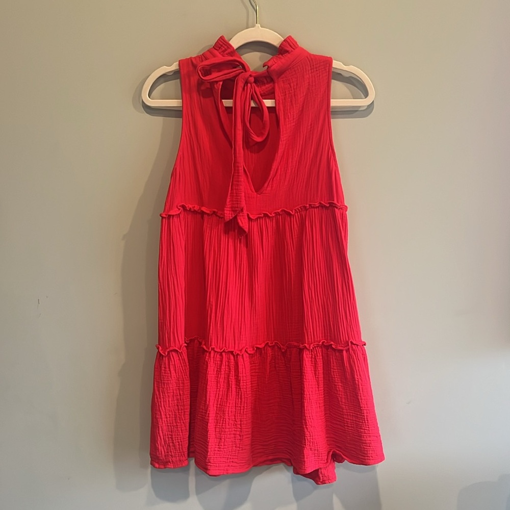 Tuckernuck || Pomander Place Red Lightweight Cotton Gauze Morgan Dress - Picture 3 of 6